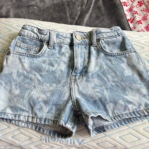 Floral Denim Girls Shorts